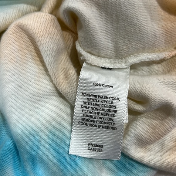 Abound Women's Blue and Orange Raw Edge Hemline Crewneck Tee Shirt XL - Picture 6 of 6